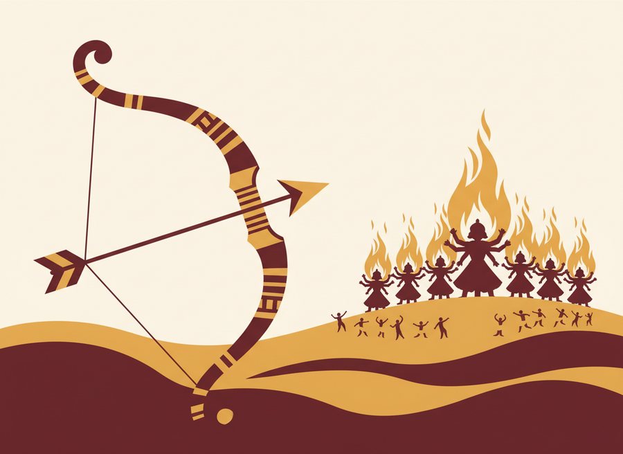 Dussehra — festival illustration