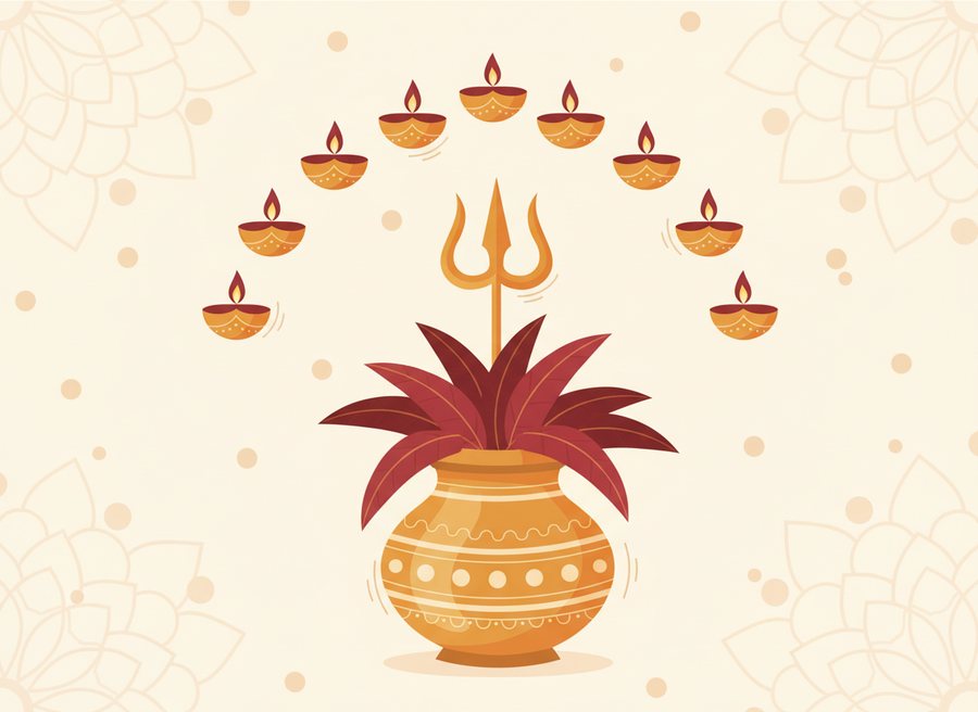 Sharad Navratri begins — festival illustration